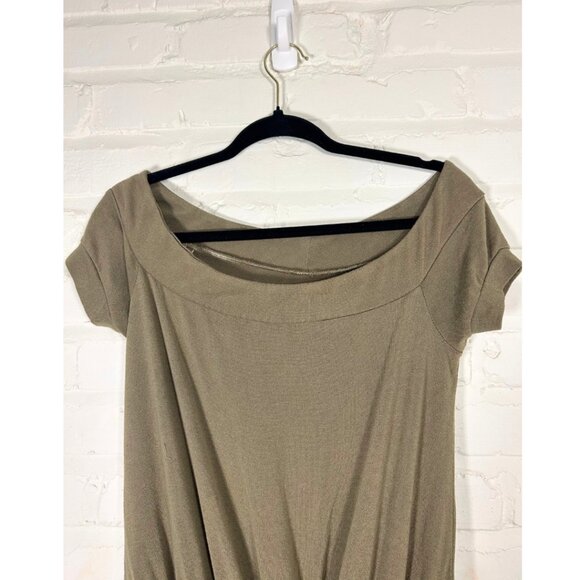 Olive green off-shoulder jumpsuit WITH POCKETS - Picture 5 of 8